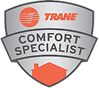 Trane Comfort Specialist shield logo.