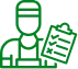 Icon of a worker holding a clipboard with a checklist.